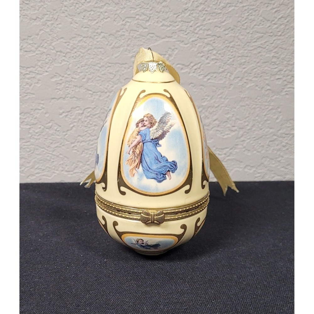 Mr. Christmas Musical Egg Shaped Angel Yellow Ornament/Trinket Box (no music box